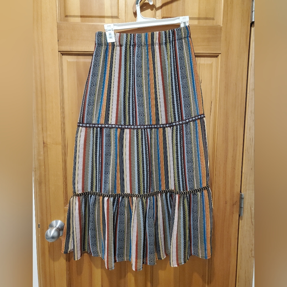 Christopher & Banks Striped Tiered Women's Skirt